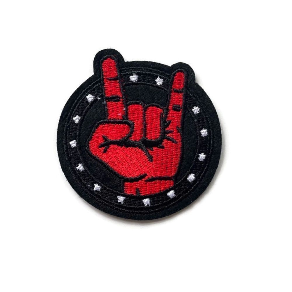 Rock On Circle Embroidered Patch